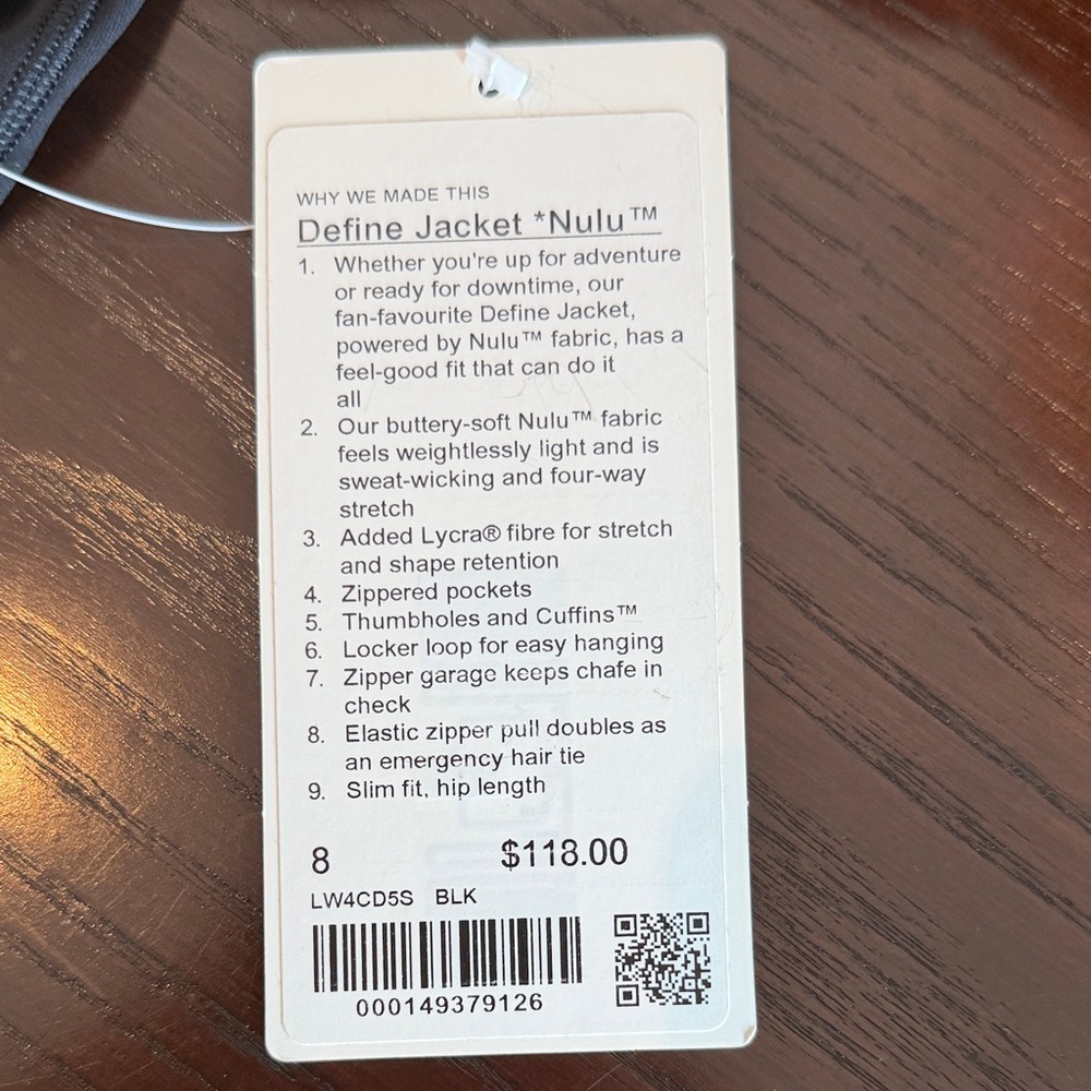 NWT Lululemon Define Jacket - Picture 2 of 2